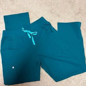 Figs Teal Straight Leg Pants